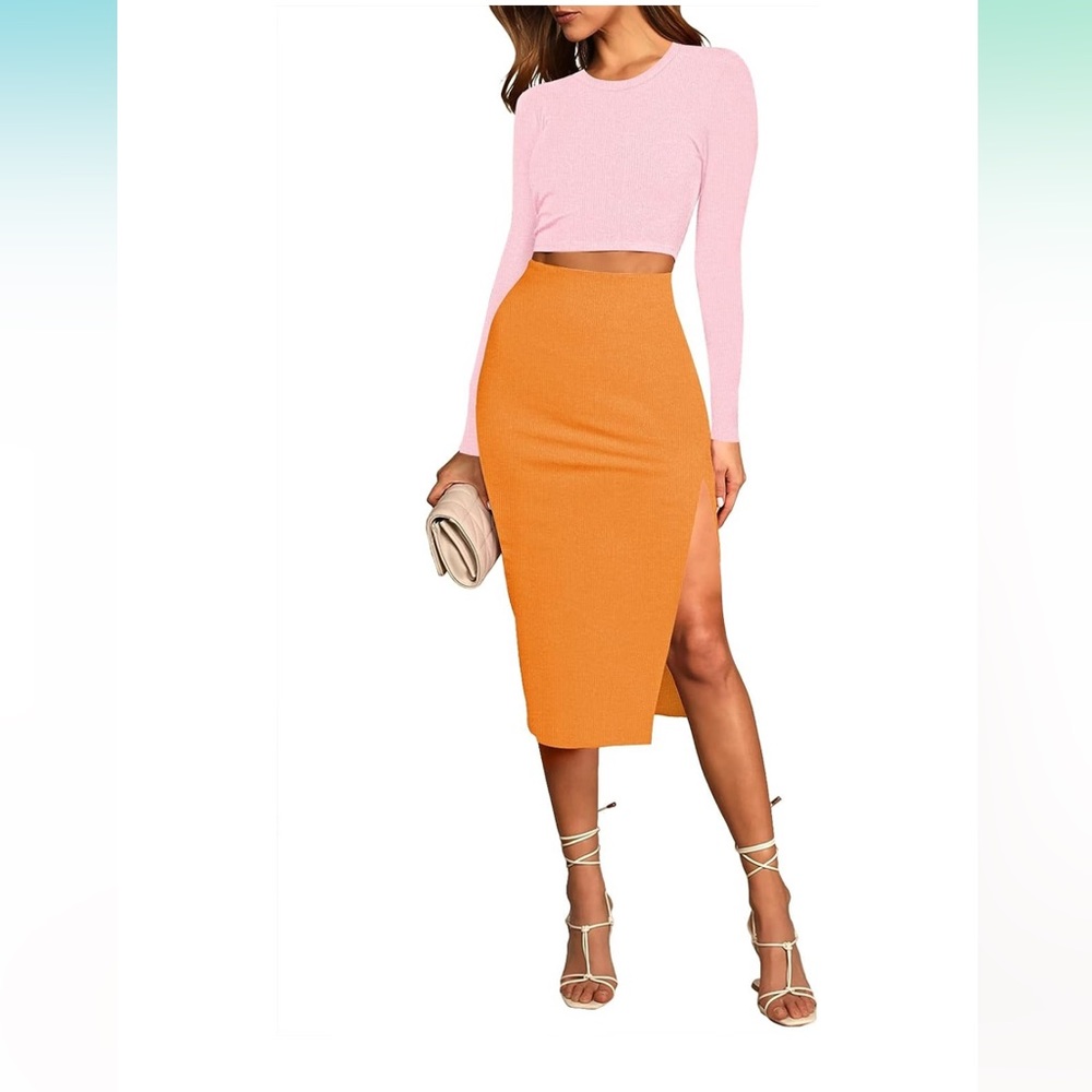 Top and midi skirt 2 piece set
